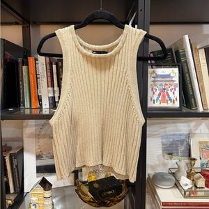 ASOS Ribbed Knit Tank Top - Beige